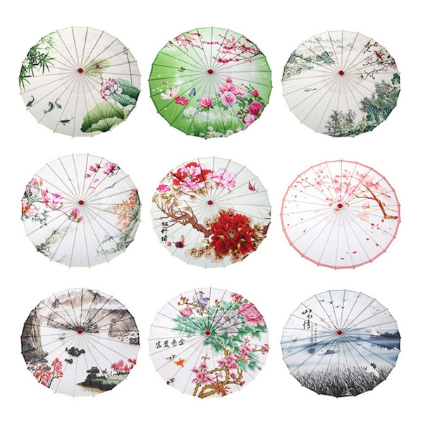 Vintage Retro Chinese Oilpaper Umbrella Wedding Decorative Umbrellas Handmade Craft Umbrella Women Dance Performance Props W9995