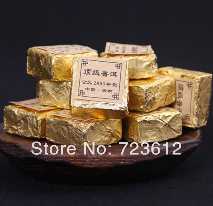 30 Particles Yunnan tea ripe top collection 2003 trees Small Tuo Cha mi ni square brick Small brick Free shipping