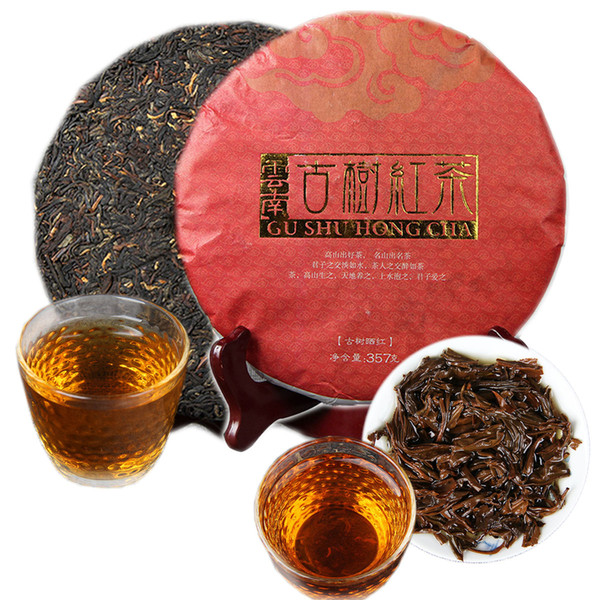 Chinese Yunnan DianHong Black Tea Cake Ancient Tree Red Tea Big Leaf Old Tea Health Green Food 357g
