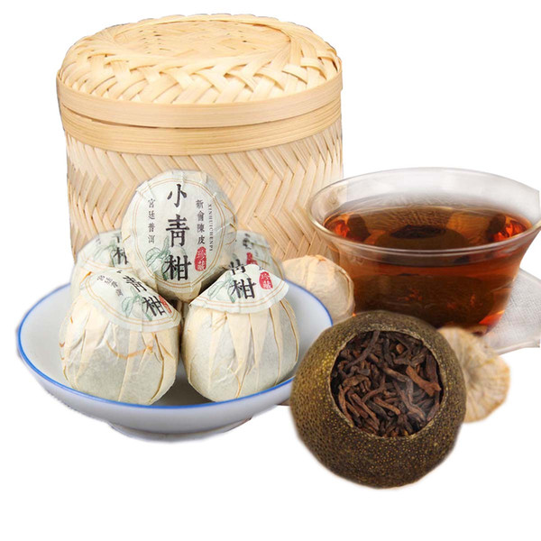 Chinese Yunnan Small Green Mandarin Puer Tea Orange Peel Ripe Pu'er Tea Shu Cha Barrel 250g