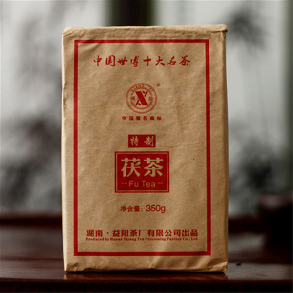 World Expo Fu Tea Slim Black Tea Anhua Dark Tea Fu Brick 350g