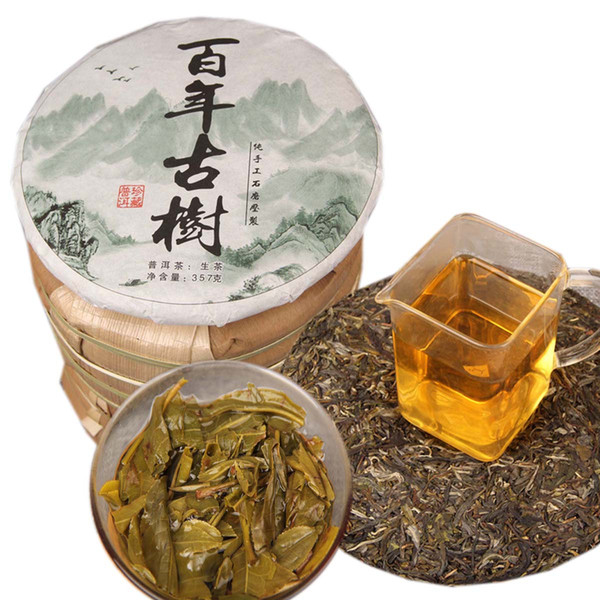 Raw Pu'er Tea A Hundred Years Ancient Tree Mingqianchun Handmade Old Tea Cake Health Care Sheng Cha