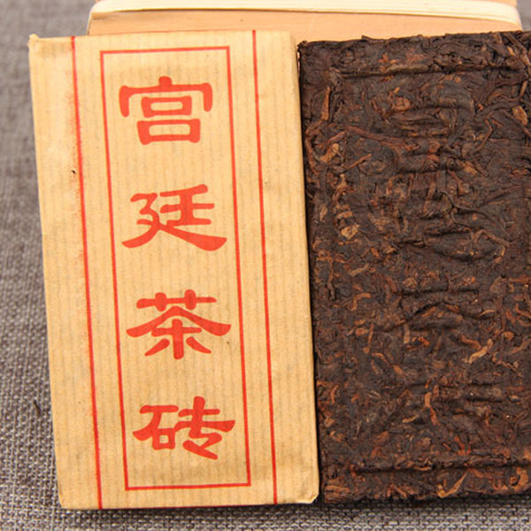 Yunnan Cooked Pu'er Tea Bricks Bamboo Leaves Palace Tea Bricks Ripe Puer Old Dry Tea 100g*5