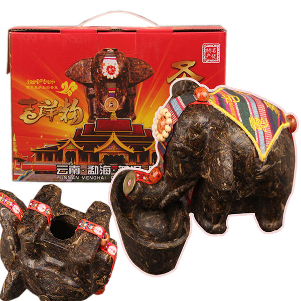 China Yunnan Raw Puer Tea Lucky Creative Gift Craft Pu'er Sheg Cha Carving Gifts Green Food