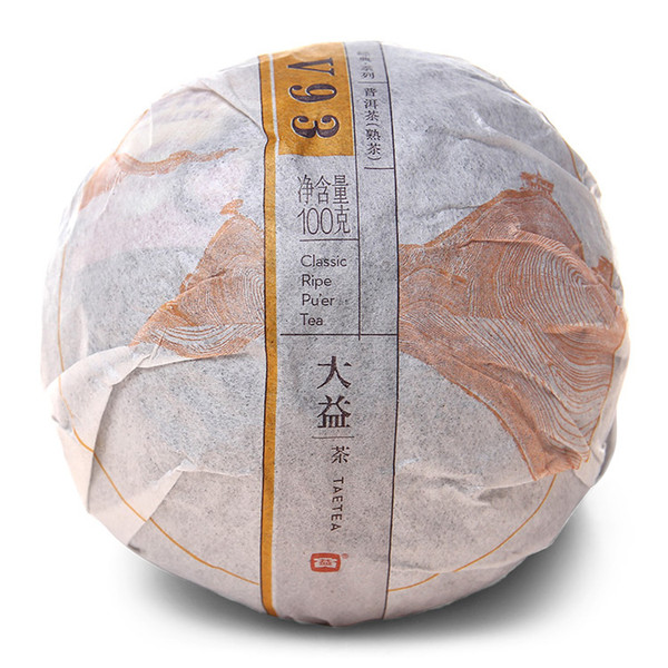 100% Authentic Dayi V93 puer tea 2014 yr 100g mini puer cooked/Shu tea small tuocha of organic food XG-003-Wholesale