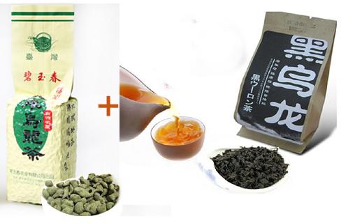 2 bags/set 250g Taiwan Ginseng Oolong tea+250g Black Oolong tea organic food for slimming and health care-wholesale 6pcs/lot