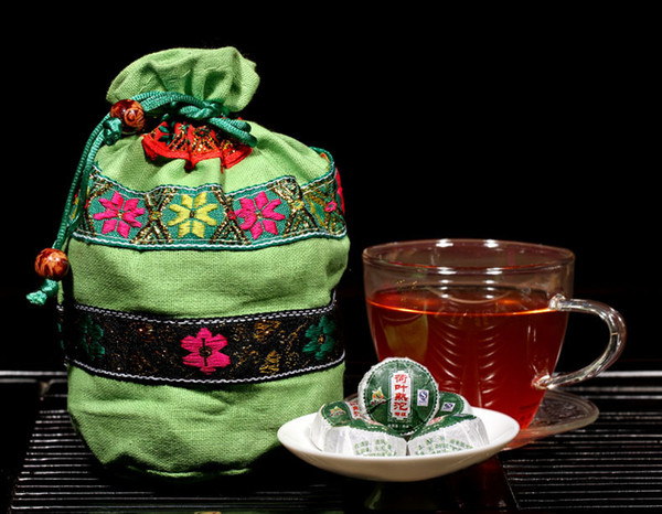 Wholesale Lotus puer tea 50pcs flavor chinese Yunnan puerh cooked tuo cha pu-er pu-erh pu er tea for slimming +free shipping