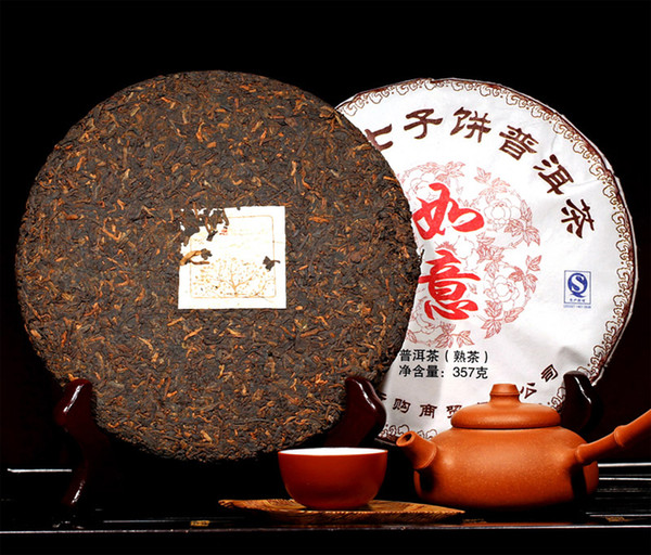Popular Xinyi puer tea seven cake, Ripe/Shu/cooked tea 357g pu-er puerh pu-erh pu er pu erh organic food wholesale