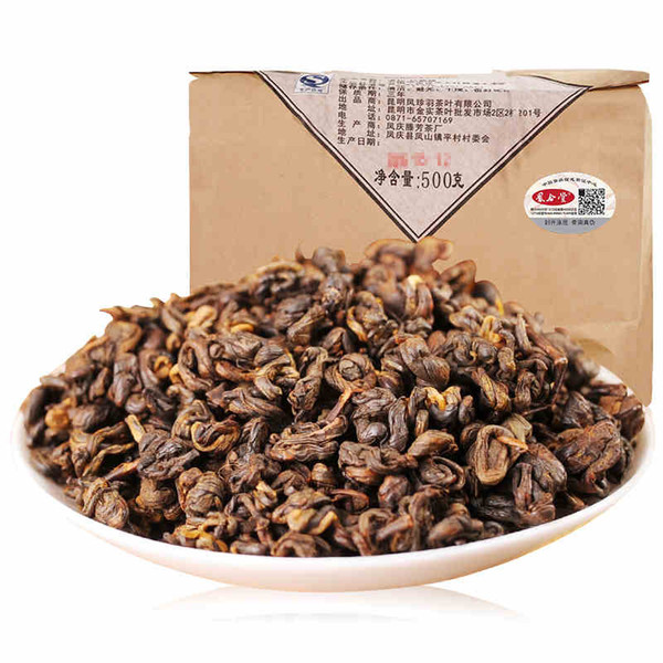 500g Dian Hong Tea of Yunnan Fengqing Dianhong red whorl Biluo dian hong Piluochu Kungfu Black Tea BT-022 wholesale