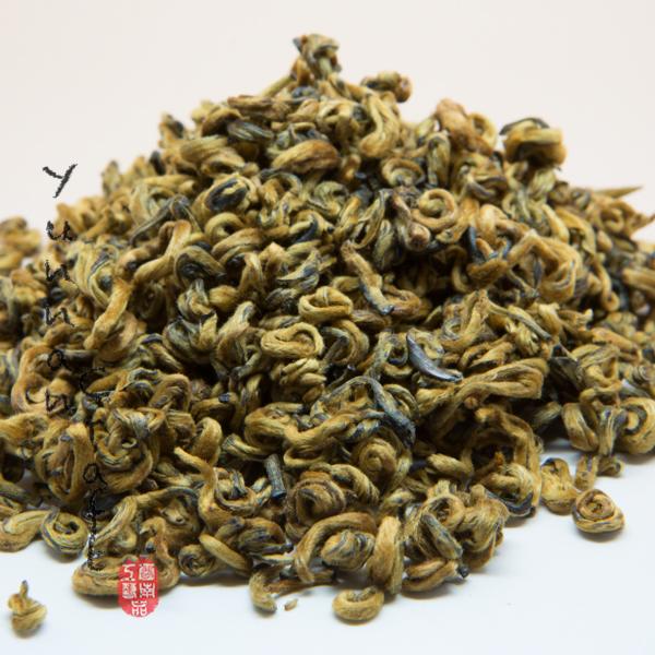 Top Grade Jing Luo -Dian Hong Cha (Gold Screw Black Tea) Fengqing Yunnan , Hand made , High Quality