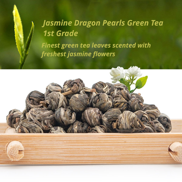 Organic Jasmine Dragon Pearl Chinese Green Tea China Fujian Jasmine Flower Tea Dragon Balls Health Care Green Food gift free shipping