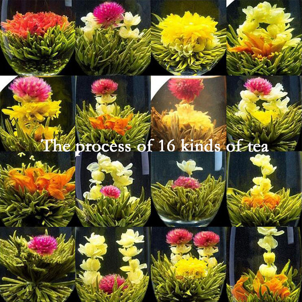 16 kinds of a blooming flower tea chinese tea flowering balls herbal crafts flowers in the small vacuum tea gift bags