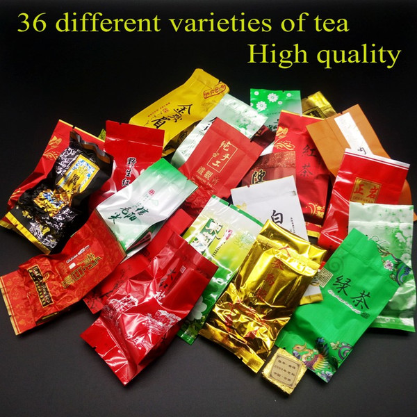 36 different flavors Famous Chinese tea Milk oolong tea Dahongpao Tieguanyin Pu erh Green tea Puer Black Free shipping
