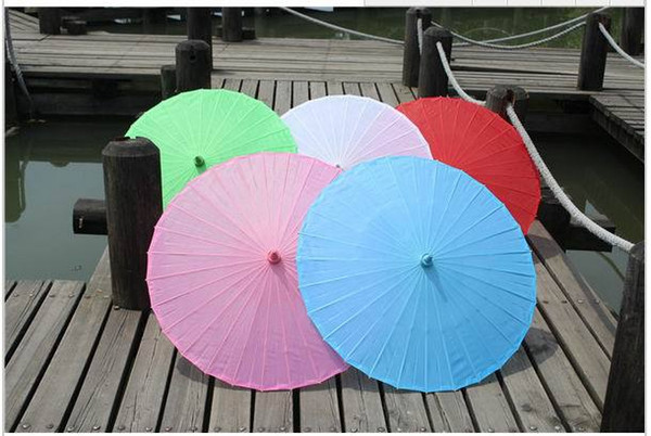 Hot Wedding Parasols Paper Parasol Sun Umbrellas Bridal Accessories Handmade Solid Color Paper Umbrella Sunshade 100 pcs/lot