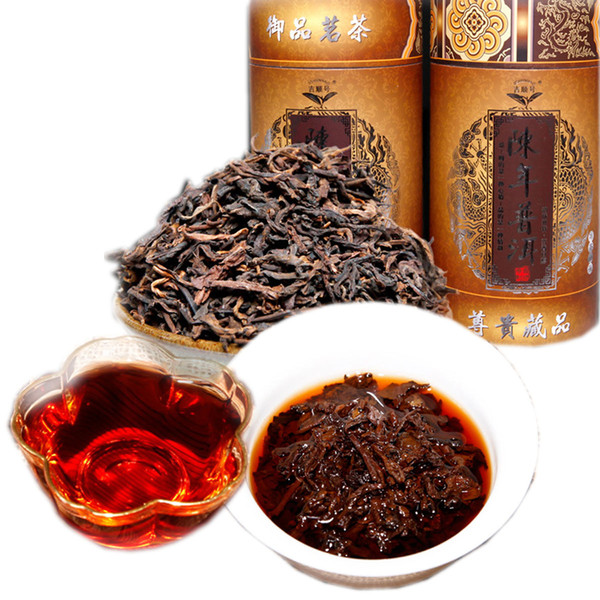China Yunnan Pu'er Cooked Tea Ripe Puerh Barrel Puer Loose Black Tea Shu Cha Organic 250g