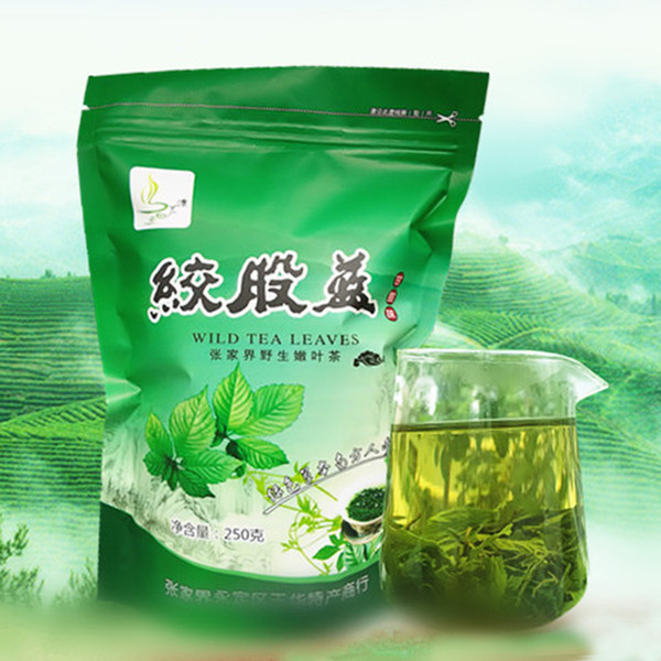 500g CANS Cert. Tender-shoot Gynostemma Pentaphyllum Herbal Tea Jiaogulan Natural Wild Gynostemma Seven Leaves Herbal Tea HT-014 wholesale