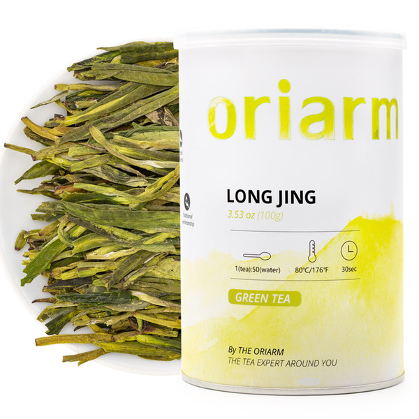 Organic Xi Hu Long Jing Dragon Well YuHou Green Tea Loose Leaf Tin 100g,Chinese Weat Lake Dragon Well Hangzhou