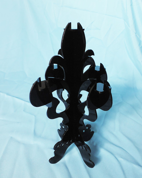 CH125 acrylic votive lotue black candelabra for wholesale