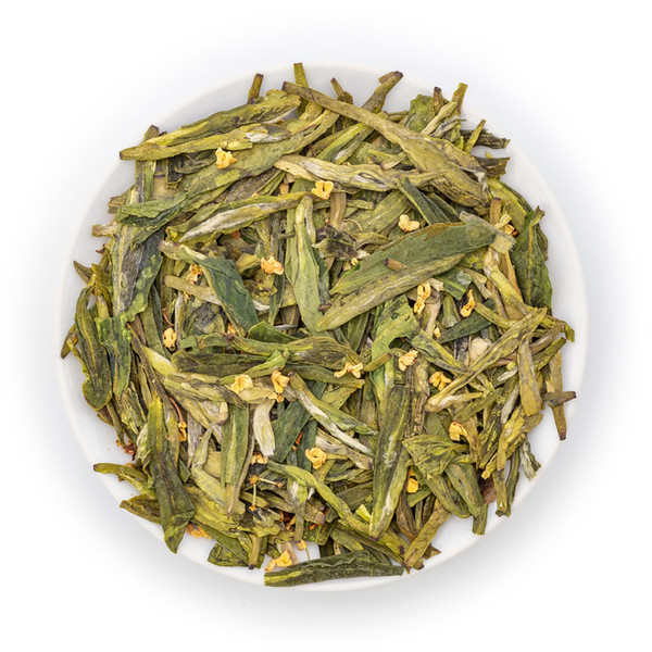 Chinese Organic Green Tea Xihu Long Jing with Osmanthus Chinese West Lake Dragon Well Longjing Osmanthus Flavor