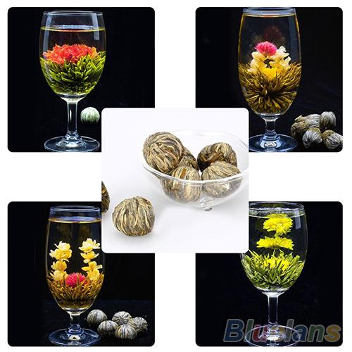 4 Balls Chinese Artisan Different Handmade Blooming Flower Green Tea 0R6Q