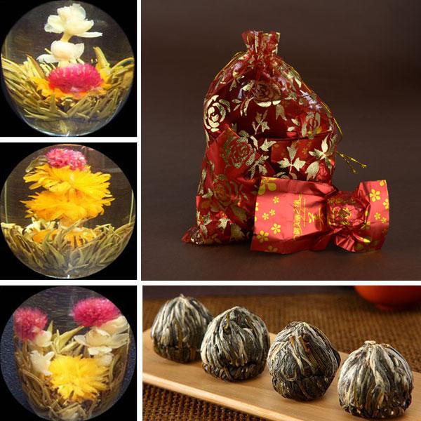 New 10pcs Tied Handmade Blooming Jasmine Flower Flowering Green Tea Ball Herb