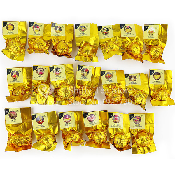 OEM 10bags tea balls for wholesaler including 20 different kinds of blooming tea purely handmade healthy artistic flower 200 pieces