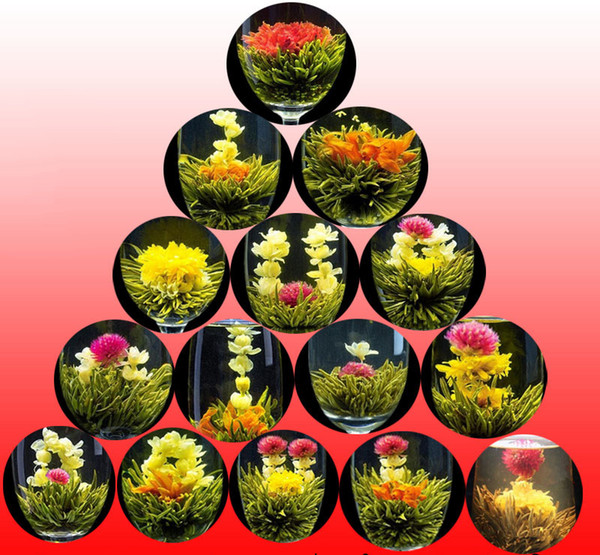 16 kinds of Blooming tea, Artistic Blossom Flower Tea in gift box, Individual Vacuum packing,160 balls/lot wholesale