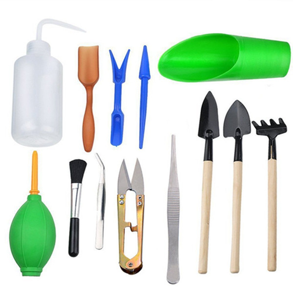 13 Pieces Mini Garden Hand Transplanting Succulent Tools Miniature Planting Set for Indoor Miniature Fairy Garden Plant Care