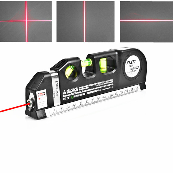 Multipurpose Laser Level 8FT Aligner Standard Horizon Vertical Cross Measure and Metric Ruler Measure Level Laser Measure Tools