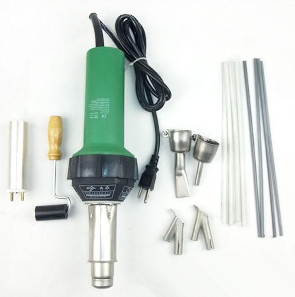 Wholesale - 1500w Plastic Welder Gun Hot Air Vinyl+Bonus 2*Speed Welding Nozzle+ ExtraHE Rod