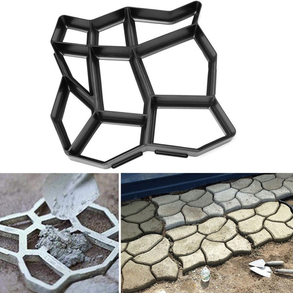 60x50cm Garden DIY Plastic Path Maker Mould Stone Road Paving Cement Brick Mold