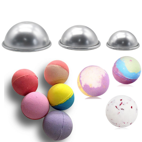 Bath Bomb Cake Mold 3D Aluminum Alloy Ball Sphere Bath Bomb Mold Cake Baking Pastry Mould 3 Sizes OOA4455