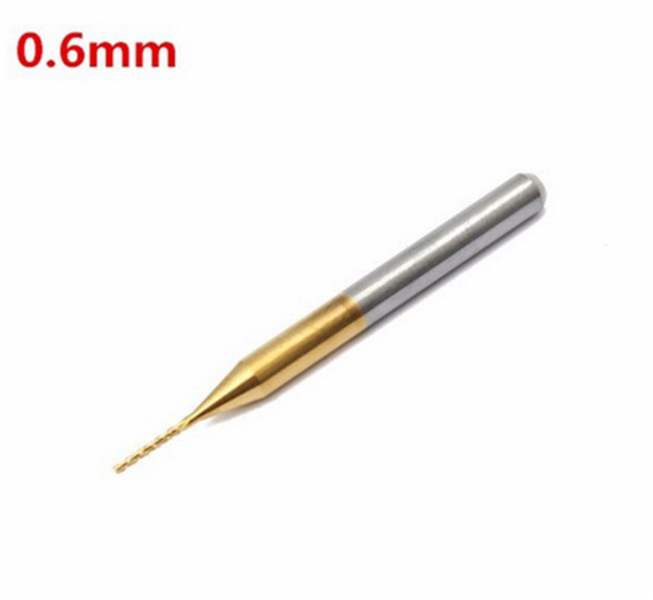 10pcs 0.6mm Tungsten Steel Titanium Coat Carbide End Mill Engraving Bits CNC PCB Rotary Burrs Milling Cutter Drill Bit Construction Tools