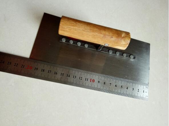 Free Shipping 1PCS 210*80*90mm Stainless Steel Blade Wooden Handle Round Corner Plaster Gauging Trowel Construction Concrete Spatul