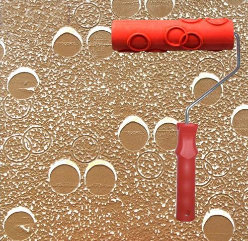 Diatom mud embossing tools textured roller 7 inch rubber embossed roller with handle 0107