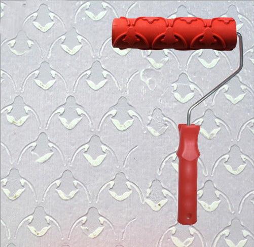 Diatom mud embossing tools textured roller 7 inch rubber embossed roller with handle 083