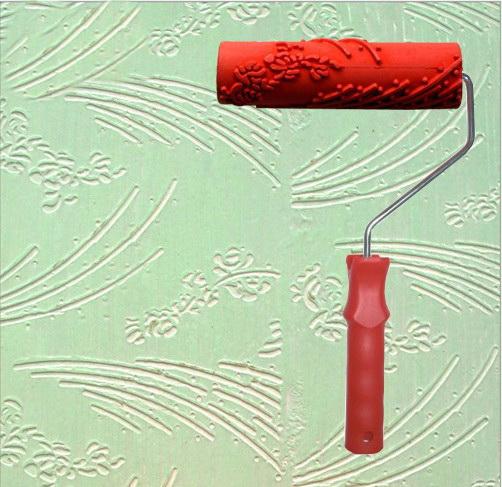 Diatom mud embossing tools textured paint roller 7 inch rubber embossed roller with handle 179