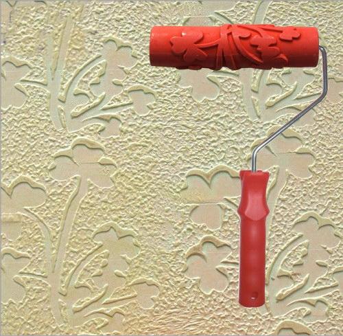 Diatom mud embossing tools textured roller 7 inch rubber embossed roller with handle 142