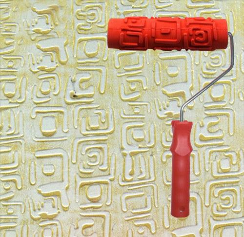 Diatom mud embossing tools textured roller 7 inch rubber embossed roller with handle 150