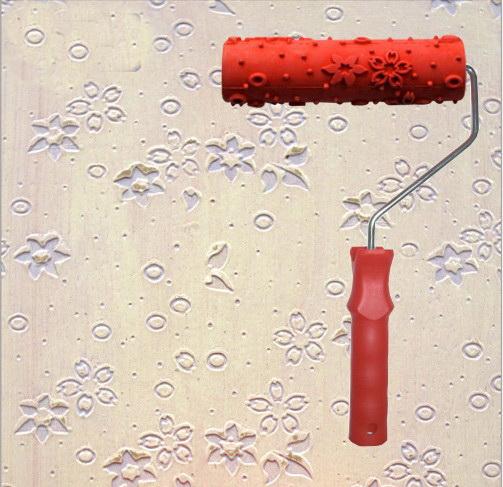 Diatom mud embossing tools textured paint roller 7 inch rubber embossed roller with handle 181