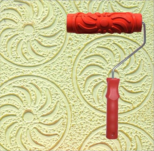 Diatom mud embossing tools textured roller 7 inch rubber embossed roller with handle 149