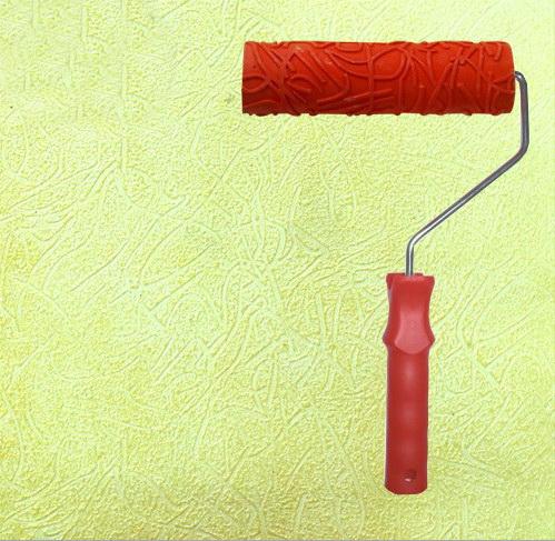 Diatom mud embossing tools textured paint roller 7 inch rubber embossed roller with handle 183