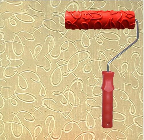 Diatom mud embossing tools textured roller 7 inch rubber embossed roller with handle 035