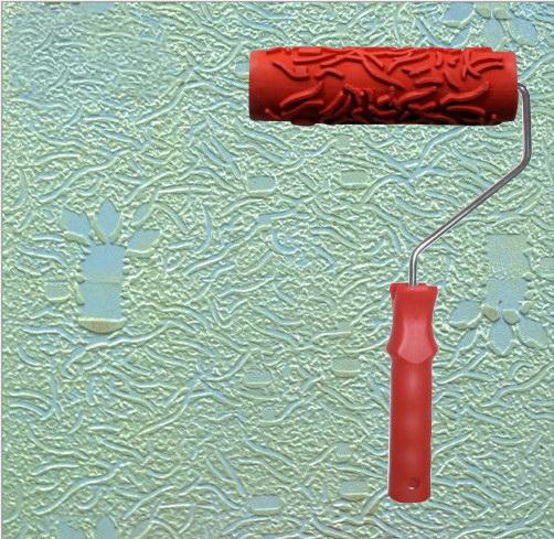 Diatom mud embossing tools textured roller 7 inch rubber embossed roller with handle 065