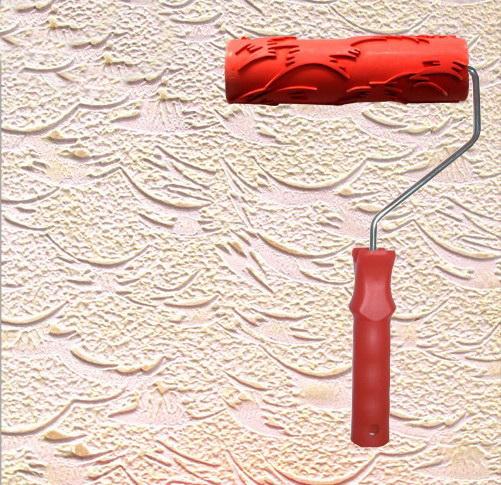 Diatom mud embossing tools textured roller 7 inch rubber embossed roller with handle 028