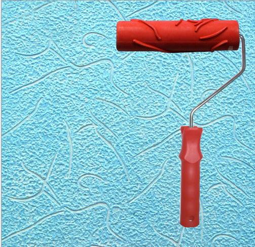 Diatom mud embossing tools textured roller 7 inch rubber embossed roller with handle 066