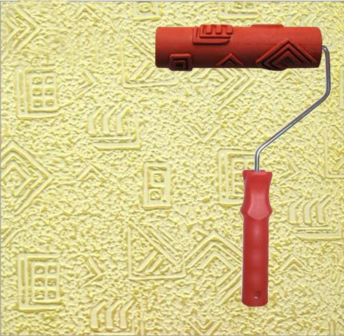 Diatom mud embossing tools textured roller 7 inch rubber embossed roller with handle 077