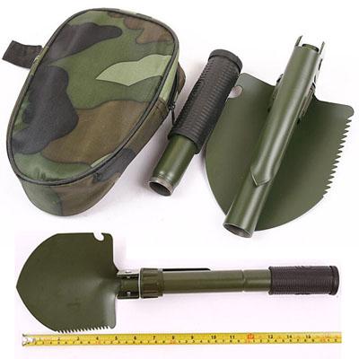 Free shipping Folding Shovel Compass Saw Bottle Opener Survival Outdoor Tool For Travel Camping Garden With Carry Bag