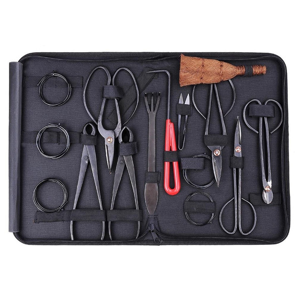 Bonsai Tool Set Carbon Steel 10-pc Kit Cutter Scissors Shears Tree W/ Nylon Case