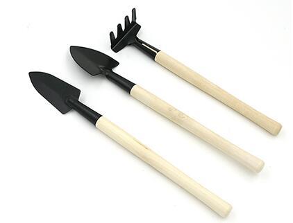 3 Pcs/set Mini Garden Potted Plant Hand Tool Kits Plant Gardening Shovel Spade Rake Trowel Wood Handle Metal Head party gift